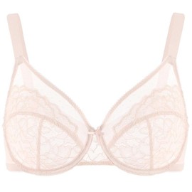 HSIA Enchante Floral Lace Plus Size Underwire Unlined Unpadded Minimizer Full Coverage Bra Women's Wear Comfortable Breathable Mesh Cup TikTokShopBacktoSchool:_Dusty Peach_38DD