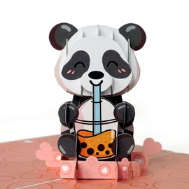 CENTRAL 23 Pop Up Card Panda - Funny Birthday Cards For Men Women - Bubble Tea - Happy Anniversary Card For Husband Wife Girlfriend Boyfriend - Popup 3D Valentine's Day Cards - Comes With Stickers