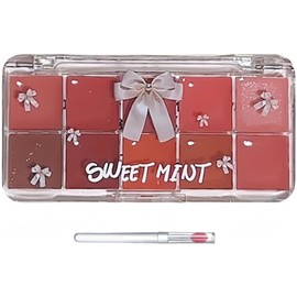 Paleta de brillo de labios gelatina de 1pc, paleta de labios hidratante de 10 colores, paleta de lápiz labial de alto pigmento, brillo de labios de larga duración, brillo de labios vibrante para