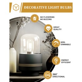 DORESshop 4 Pack LED Edison Bulbs, 4W Edison Light Bulbs, Antique LED Filament Bulbs 40W Equivalent, E26 Base,T45 LED Bulb with Clear Glass,Daylight 4000K, Non Dimmable,Great for Home,Bedroom,Office