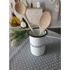 Ambiente Haus Cooking Spoon Stand Enamelled Sheet Steel White 12