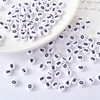 Ludthaw 100Pcs Number Beads,White Acrylic Number Beads 7x4mm Plastic Round