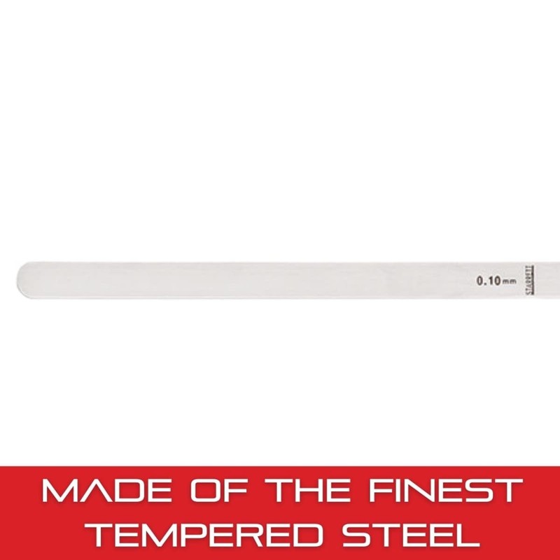 Starrett 667M-10 Steel Thickness Feeler Gage, 0.10mm Thickness, 12.7mm Width,