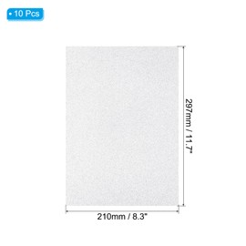 PATIKIL 8.5x11" Glitters Cardstock, 10Sheets A4 250GSM Sparkling Thick No-Shed Shimmer Glitters Paper for Scrapbook Card Making DIY Crafts Project Party Decorations, Silver