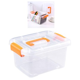 SIXRUN Contenedor de Almacenamiento de Plástico con Hebillas de Cierre, Asa Portátil, Caja de Contenedor con Cierre de Almacenamiento Transparente Resistente, Contenedor de