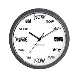 CafePress Now Wall Clock (B/W) Unique Decorative 10" Wall Clock