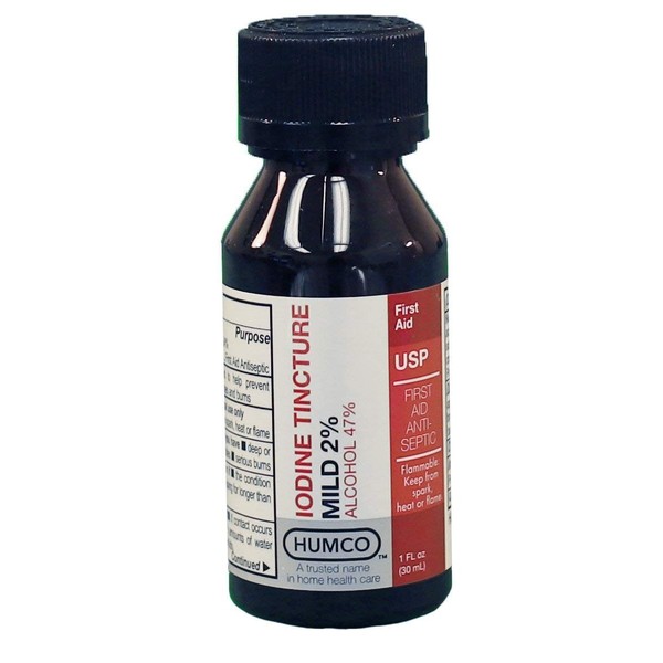 Humco Iodine Tincture Mild 2% Mild USP - 1 oz, Pack of 4