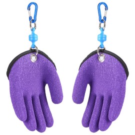 TOPIND Fishing Gloves Hunting Gloves Waterproof Anti-Cut Glove PE Wire Woven Latex Fish Catch Gloves with Magnet Release Fishing Clothing M L XL