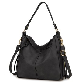 Hobo Bags for Women,VONXURY Faux Leather Tote Purse Ladies Handbag Large Shoulder Bags with Side Pockets for Work Travel,Grey