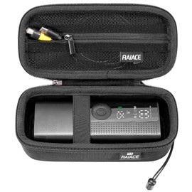 RAIACE Hard Travel Storage Case Compatible with Portable Air Pump, Carrying Bag for Car Tire Inflator, with Mesh Pocket for Cables and Accessories. (for Sale is Case only) - Black