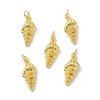KitBeads 5Pcs Golden Spiral Shell Charm Cowrie Seashell Charm Ocean