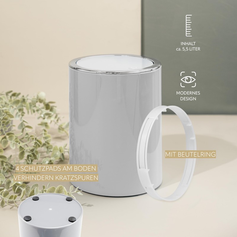 bremermann Bathroom Series Savona Cosmetic Bin with Swing Lid Plastic