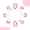 24PCS Short Press on Nails Oval Fake Nails with Glitter