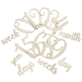 BIUDECO Monthly Milestone Cards for Baby Wooden Baby Shower Present Newborn Growth Milestone Sign