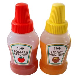 2 Pcs Mini Ketchup Bottles, 25ml Refillable Condiment Squeeze Bottle Salad Dressing Tomato Ketchup Mayo Syrup Squeeze Containers for Bento Box for Office Worker Bento Box Diner Condiment Mayo