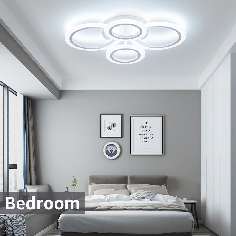 Shine LUEST 34W LED Ceiling Light with Remote, 3000-6000K Dimmable