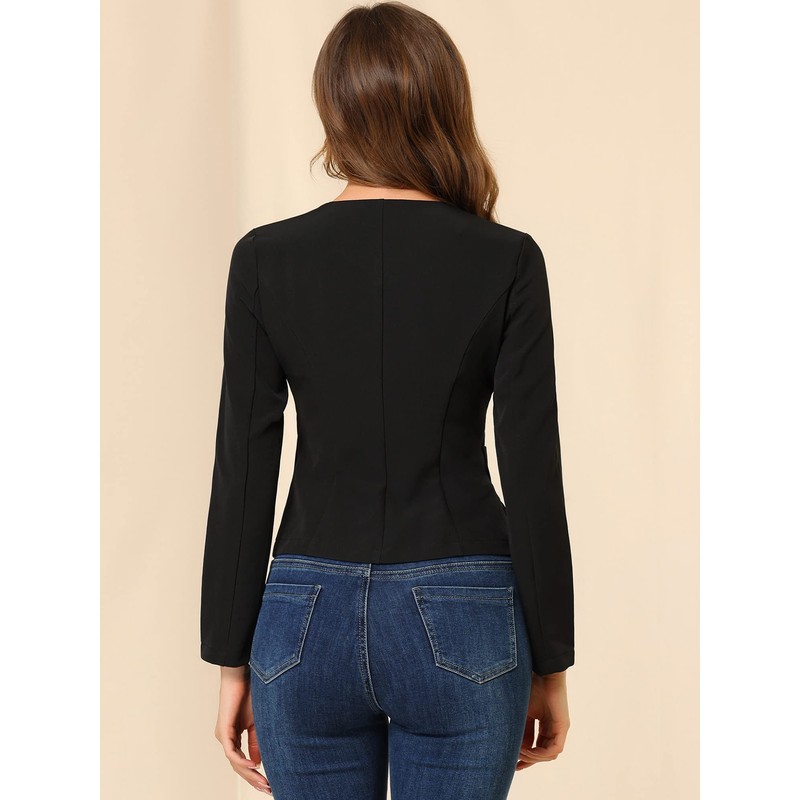 Allegra K Women's Fall Vintage Lightweight Short Button Jacket with