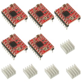 HUAREW A4988 Stepstick Motor Driver Module with Heat Sink for Arduino 3D Printer CNC Machine or Robotics(5Pcs)
