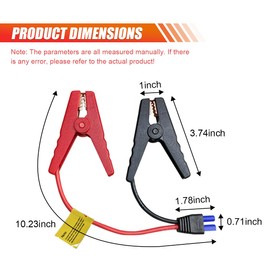 EC5 Car Jumper Starter Cable with Battery Clamps, 12V Car Jumper Cable Alligator Clip to EC5 Connector with 10 AWG Wire, Portable Emergency Automotive Jump Starter Battery Booster Cable