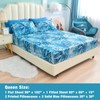 JSD Blue Tropical Leaves Print Sheet Set Queen Size, 6