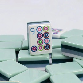 Wholesale  Light Green Acrylic Engraved 4 Layer 160 Custom Luxury Sunday Travel Set America Mahjong TilesSize: 1.26*0.95*0.63, Color: Blue-gray