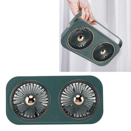 Portable Solar Exhaust Fan with Dual Exhaust for Pet Houses and Outdoor Toilets, 20W Solar Panel High Speed Airflow 5V, Air Cooling Fan (Green)