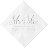 Crisky Servilletas de boda Mr Mrs Silver Cocktail Bebida Postre
