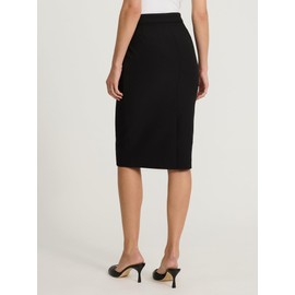 EXPRESS Women's Editor High Waisted Black Midi Pencil Skirt