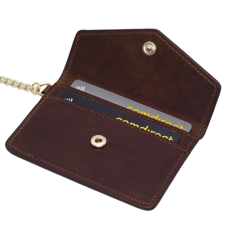 BAWAKO Leather Card Case, Wallet RFID Protection, Key Ring, Portable