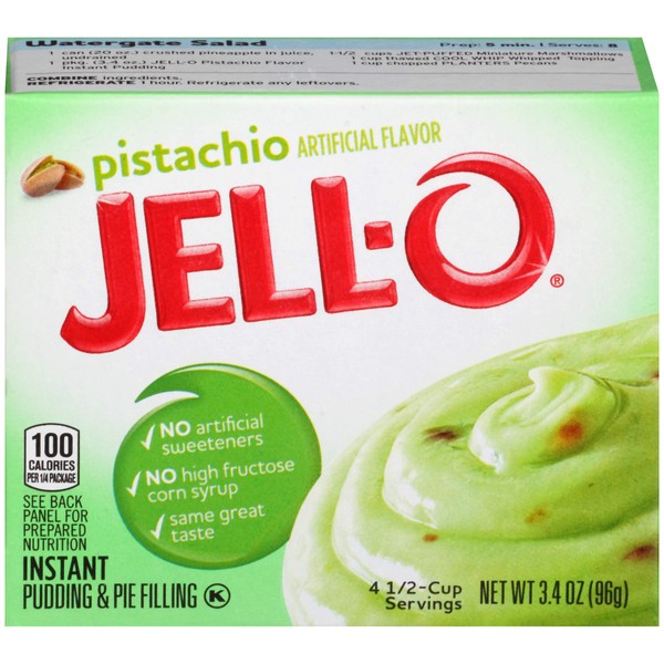 Jell-O Instant Pistachio Pudding & Pie Filling (3.4 oz Boxes, Pack of 24)