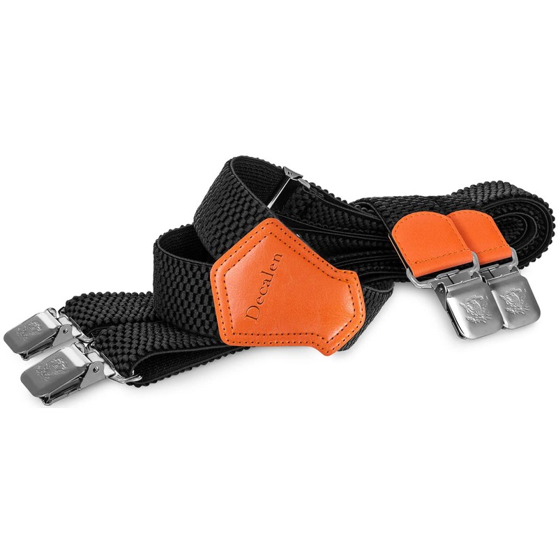 Decalen Mens Braces with Very Strong Metal Clips Wide 4