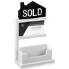 Real Estate Business Card Holder Wooden House Shape Display, Black