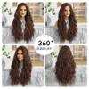 OUFEI Long Brown Wig With Bangs Wavy Wigs for Black