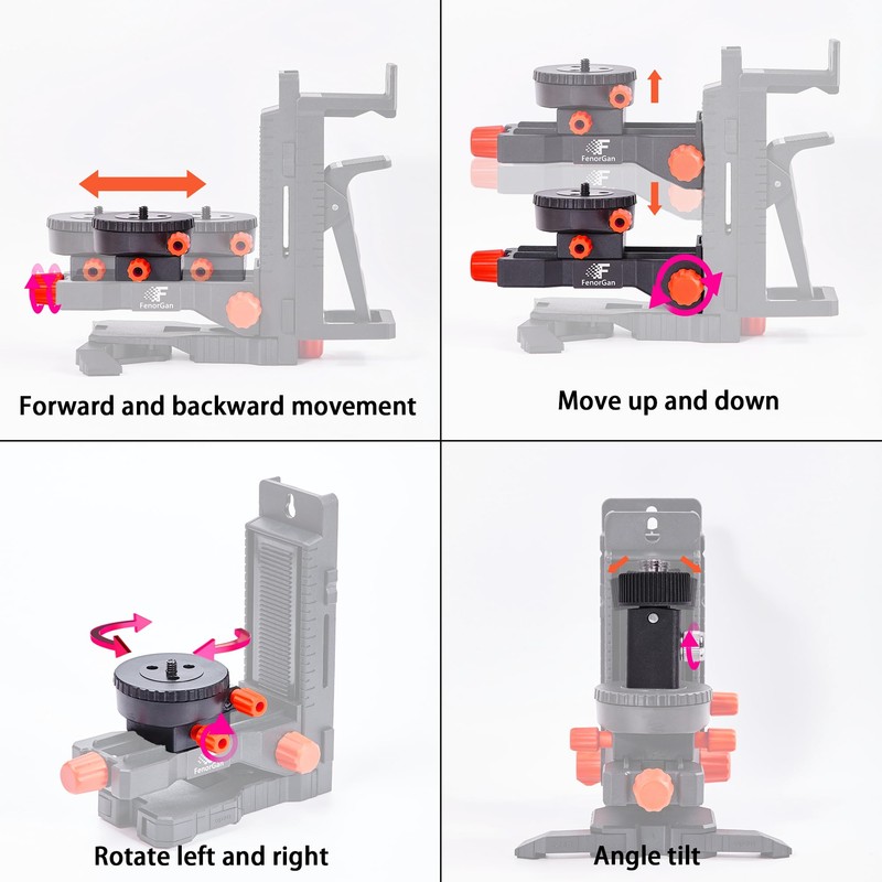 Multi-function Adjustable Magnetic Laser Level Mount with 1/4"-20 & 5/8"-11