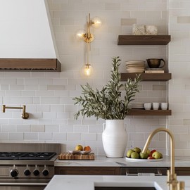 KSANA Gold Sconces Wall Lighting, Modern 3-Light Bathroom Vanity Light Fixtures with Globe Clear Glass Shade Over Mirror or Beside for Hallway, Bedroom, Living Room and Kitchen