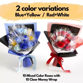 Ribbonbonbox Money Flower Bouquet - Artificial Bouquet of Flowers - Best Graduation, Birth...