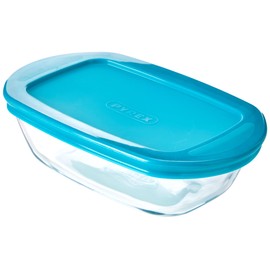 Pyrex Transparent Rectangular Dish With Lid, 0.4L