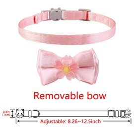 Breakaway Cat Collar with Bowtie, HANSHILAI Kitten Necklace for Kitty with Bell Safety Pet Collar for Boy Girl Adjustable Length (Color3)
