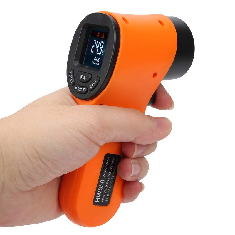 Temperature Measuring Gun NonContact Infrared Portable Handheld Thermometer HW550(Orange )