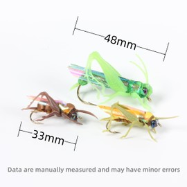 Generic Fly Fishing Flies kit 3pcs Dry Fly Wet Fly Realistic Streamers Flies，Nymphs，Realistic Flies Green Yellow Brown, 2