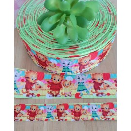 7/8 & 1.5" (1 YD) Daniel Tiger Grosgrain Ribbon Katerina Kittycat Animal Cartoon - 7/8"