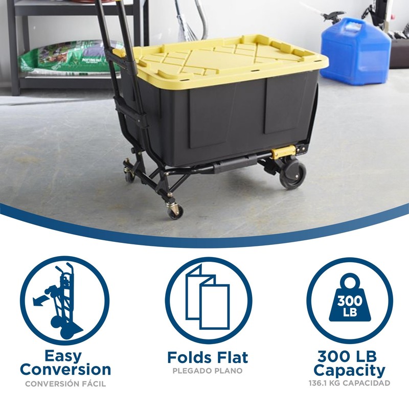 Cosco Shifter Folding Hand Truck/Cart - Heavy Duty Steel Frame,