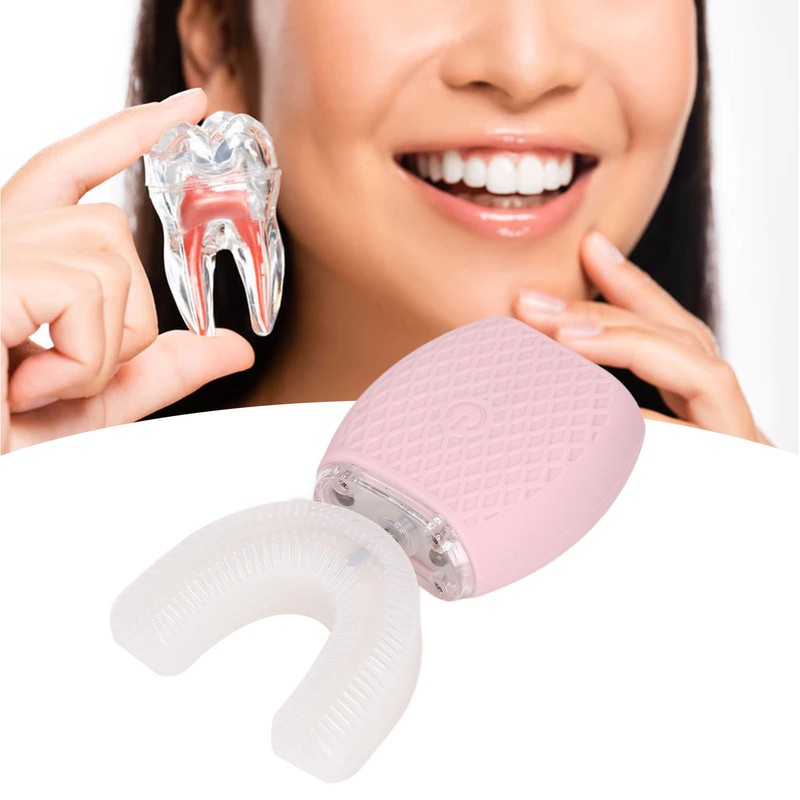 Electric Toothbrush IPX7 Waterproof U Shape Massage Ultrasonic Toothbrush with