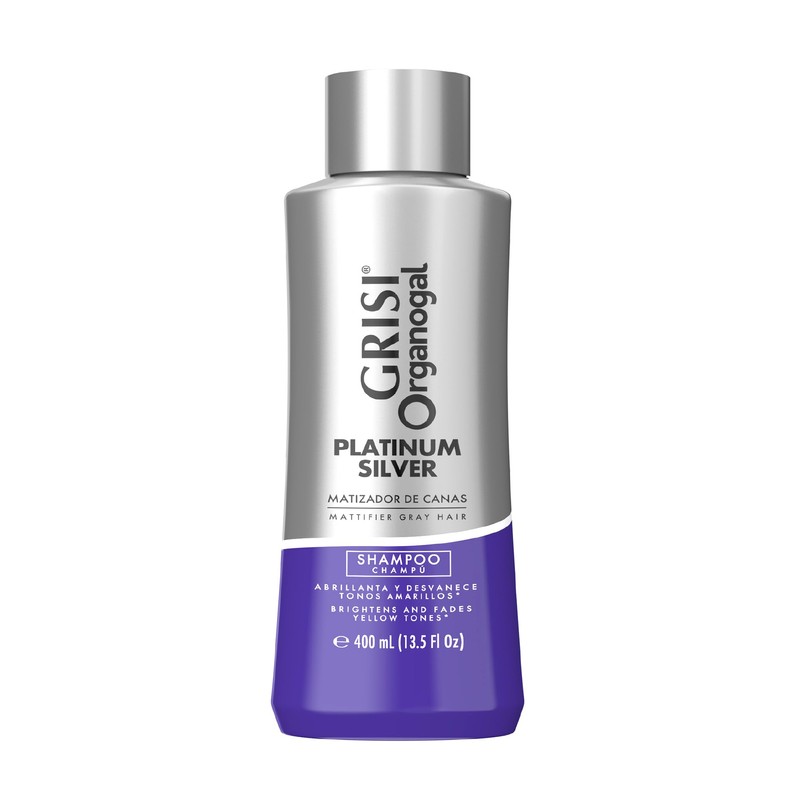 Organogal Grisi, Shampoo Silver para canas y cabellos claros, 400