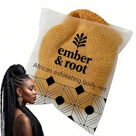 Esponja exfoliante corporal africana Ember and Root, esponja exfoliante africana Ember and Root, toalla exfoliante, paño exfoliante para rostro y cuer