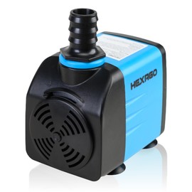 Hexago 400GPH Submersible Pump, Ultra Quiet Water Fountain Pumps with 8FT High Lift, 6FT Power Cord, 3 Nozzles, Durable Water Pump for Fish Tank, Pond Fountains, Aquarium, Statuary and Hydroponics