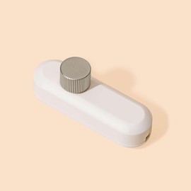 Relight Moment Trailing Edge Dimmer (LED 3-80 W, AGL & HAL 10-100 W), Cord Dimmer White with Rotary Control Made of Brass Satin Nickel