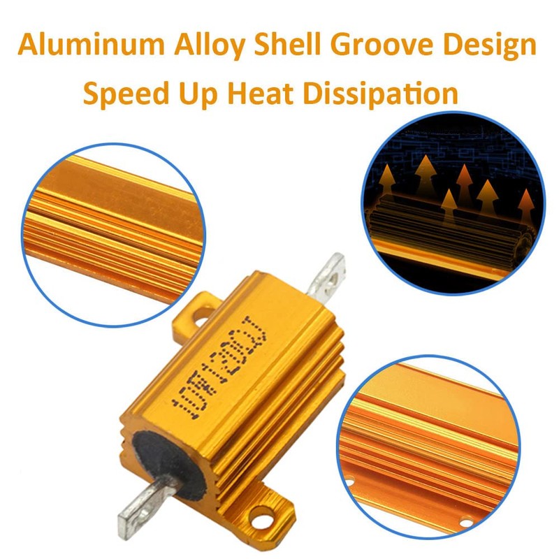 ETOPARS 2 Pcs 10W 100 Ohm 5% Aluminium Casing Wirewound