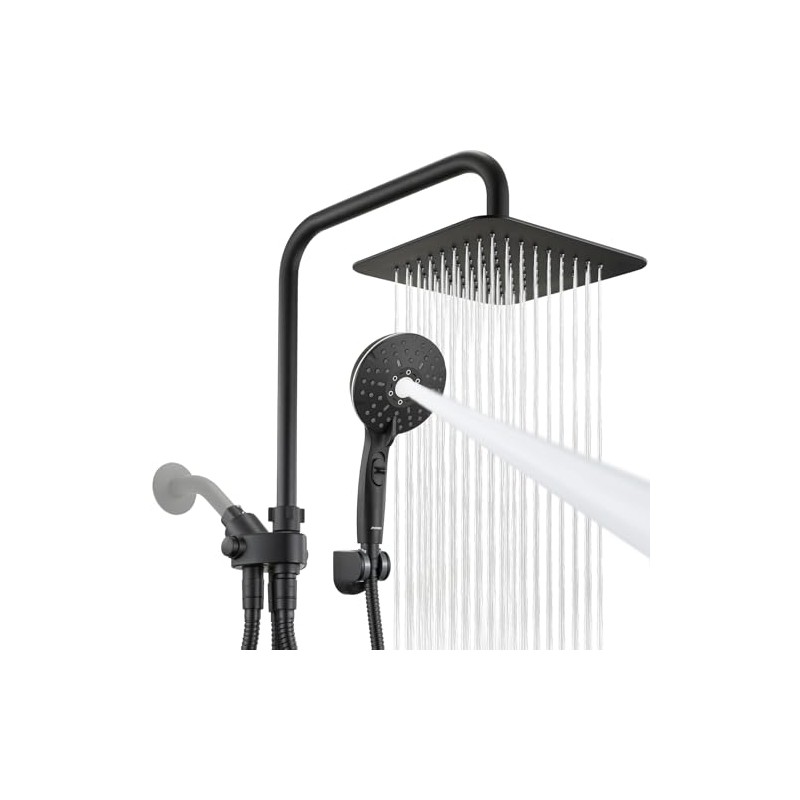 Ryamen Dual Shower Head Combo, 8'' High Pressure Rain Shower