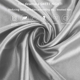 Gray Pillow Case Queen Size 2 Pack - Satin Pillowcase for Hair and Skin - Softer Than Silk - 20x30 Inches Silky Satin Pillow Covers with Envelope Closure